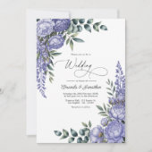 Lavender and Sage Watercolor Floral Wedding Photo Kaart (Voorkant)