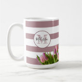 Lavender and Tulip Monogrammed Personalized Koffiemok (Links)