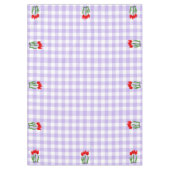 Lavender and White Gingham Pattern and Tulips Tafelkleed (Voorkant)