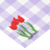 Lavender and White Gingham Pattern and Tulips Tafelkleed (Gekanteld)