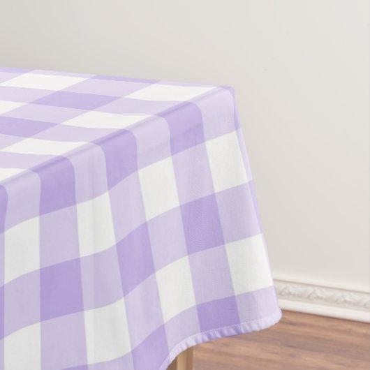 Lavender and White Gingham Pattern and Tulips Tafelkleed (Voorbeeld)