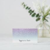 *~* LAVENDER AQUA White Ombre gradiënt Glitter Visitekaartje (Staand voorkant)