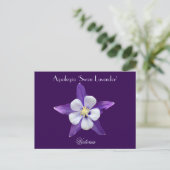 Lavender Aquilegia Columbine Briefkaart (Staand voorkant)
