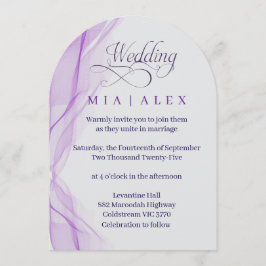 Lavender Arch Elegant Wedding Invitation Kaart