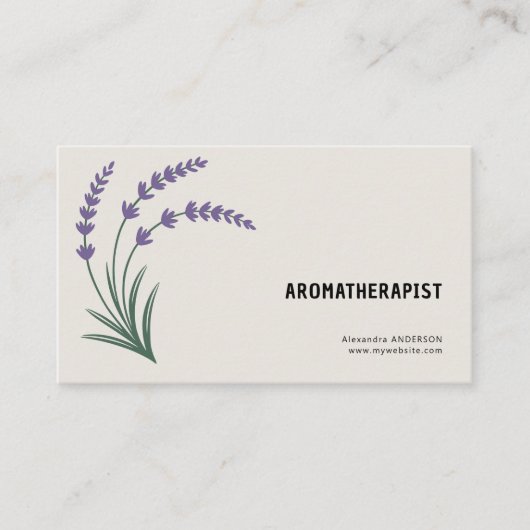 Lavender & Aromatherapist Visitekaartje (Voorkant)