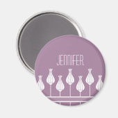 Lavender Art Deco Floral Magnet (Voorkant / Achterkant)