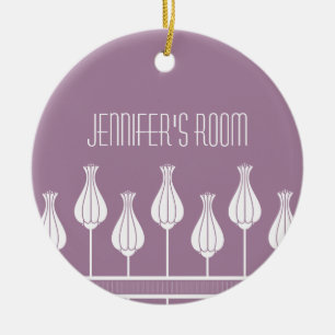 Lavender Art Deco Floral Ornament