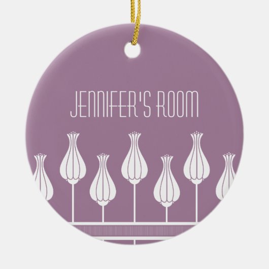 Lavender Art Deco Floral Ornament (Voorkant)