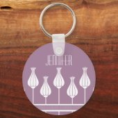 Lavender Art Deco Floral Sleutelhanger (Voorkant)