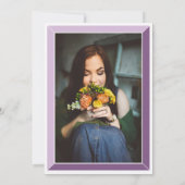 Lavender Art Deco Foto Birthday Surprise Party Kaart (Achterkant)