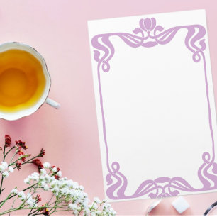 Lavender Art Nouveau Border Briefpapier