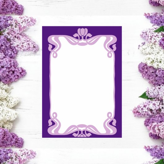 Lavender Art Nouveau Border Menu