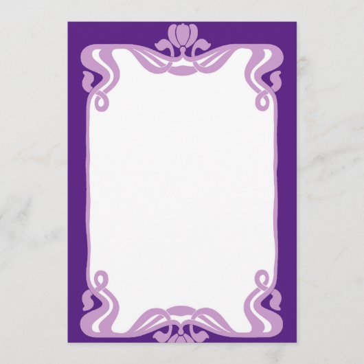 Lavender Art Nouveau Border Menu (Voorkant)