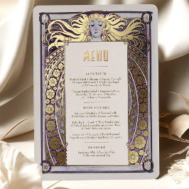 Lavender Art Nouveau Menu Kaart Mucha Deco