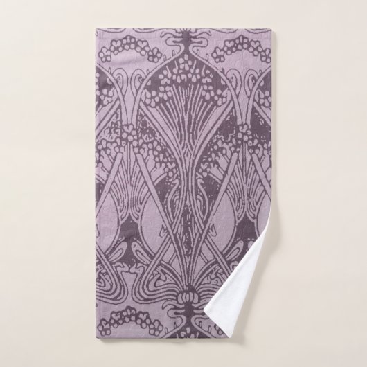 Lavender, Art Nouveau, patroon, floreel, chic, sch Handdoek (Handdoek)