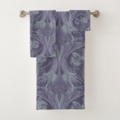 Lavender Art Nouveau Tulips Bath Towels Bad Handdoek (Insitu)