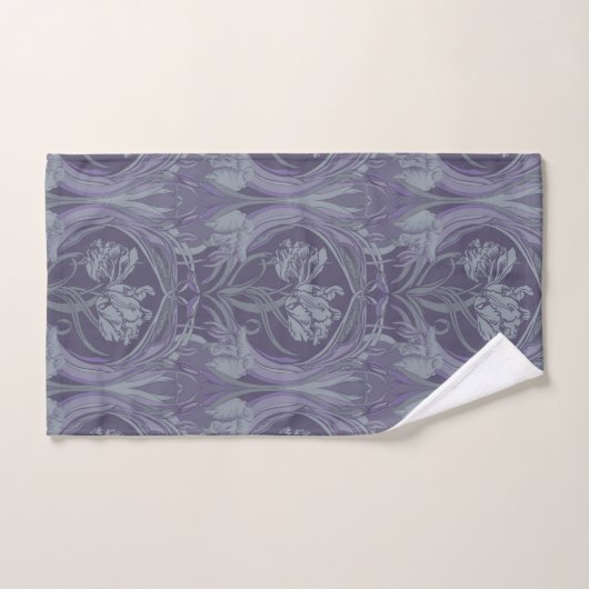 Lavender Art Nouveau Tulips Bath Towels Bad Handdoek (Handdoek)