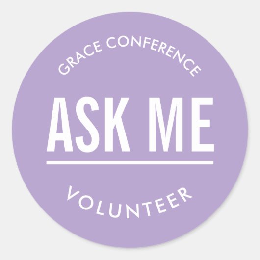 Lavender ask me volunteer stickers (Voorkant)