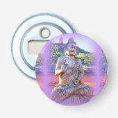 lavender aura buddha button flesopener (Voorkant)