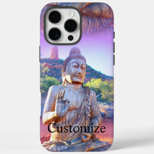 lavender aura buddha iPhone 16 pro max hoesje