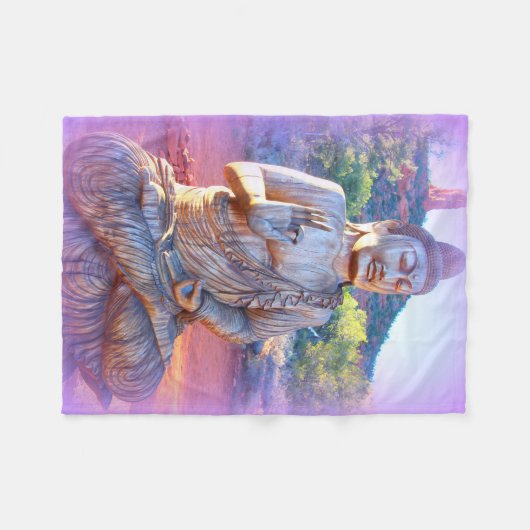 lavender aura buddha fleece deken (Voorkant (Horizontaal))