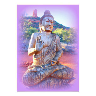 lavender aura buddha foto afdruk