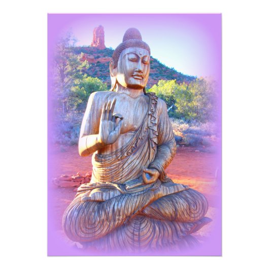 lavender aura buddha foto afdruk (Voorkant)