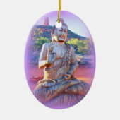 lavender aura buddha keramisch ornament (Voorkant)