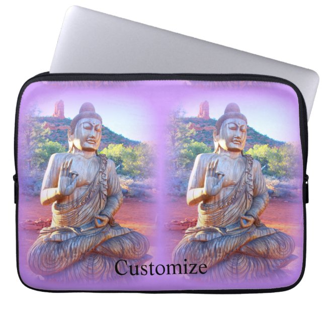 lavender aura buddha laptop sleeve (Voorkant)