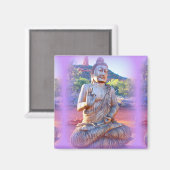 lavender aura buddha magneet (Voorkant / Achterkant)