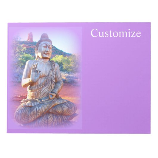 lavender aura buddha notitieblok (Voorkant)