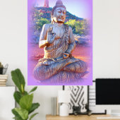 lavender aura buddha poster (Thuiskantoor)