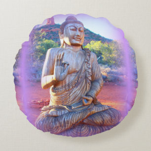 lavender aura buddha rond kussen