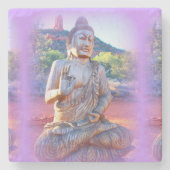 lavender aura buddha stenen onderzetter (Voorkant)
