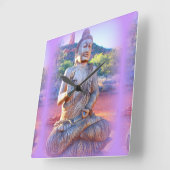 lavender aura buddha vierkante klok (Hoek)