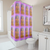 lavender aura buddhas douchegordijn (In situ)