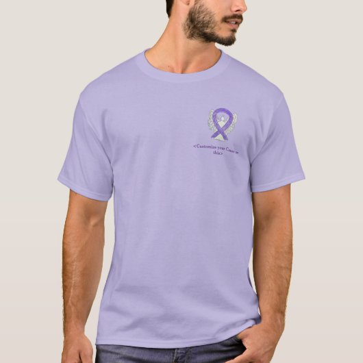 Lavender Awareness Ribbon Angel Custom Shirten T-shirt (Voorkant)