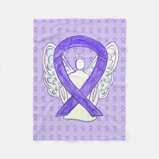Lavender Awareness Ribbon Angel Soft Blankets Fleece Deken (Voorkant)