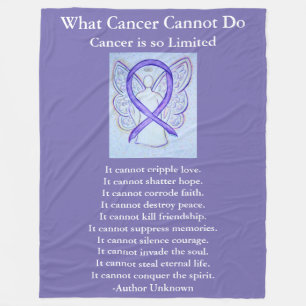 Lavender Awareness Ribbon Cancer Angel Blankets Fleece Deken