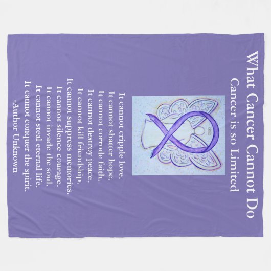 Lavender Awareness Ribbon Cancer Angel Blankets Fleece Deken (Voorkant (Horizontaal))