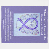 Lavender Awareness Ribbon Cancer Fleece Blanket (Voorkant (Horizontaal))