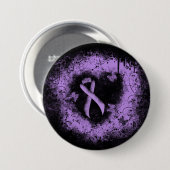 Lavender Awareness Ribbon Grunge Heart Ronde Button 7,6 Cm (Voorkant /achterkant)