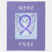 Lavender Awareness Ribbon Hope Angel Chemo Blanket Fleece Deken (Voorkant)