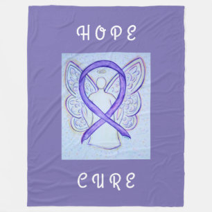 Lavender Awareness Ribbon Hope Angel Chemo Blanket Fleece Deken