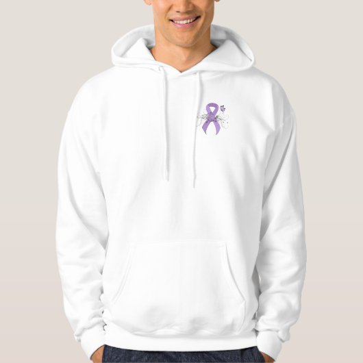 Lavender Awareness Ribbon with Butterfly Hoodie (Voorkant)