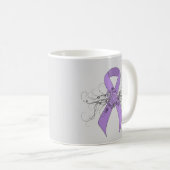Lavender Awareness Ribbon with Butterfly Koffiemok (Voorkant rechts)