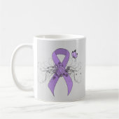 Lavender Awareness Ribbon with Butterfly Koffiemok (Links)