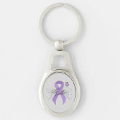 Lavender Awareness Ribbon with Butterfly Sleutelhanger (Voorkant)