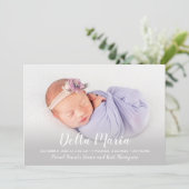 Lavender Baby Girl Foto geboorteaankondigingen (Staand voorkant)