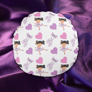 Lavender Ballerina Heart Pattern Rond Kussen